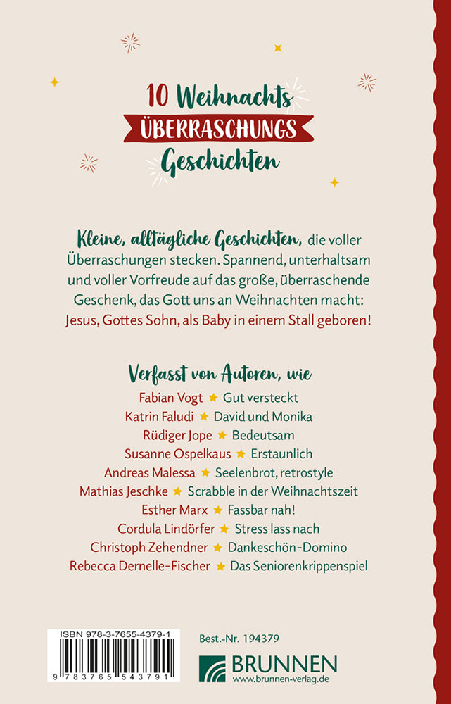 Backcover zum Titel WeihnachtsÜberraschungsGeschichten