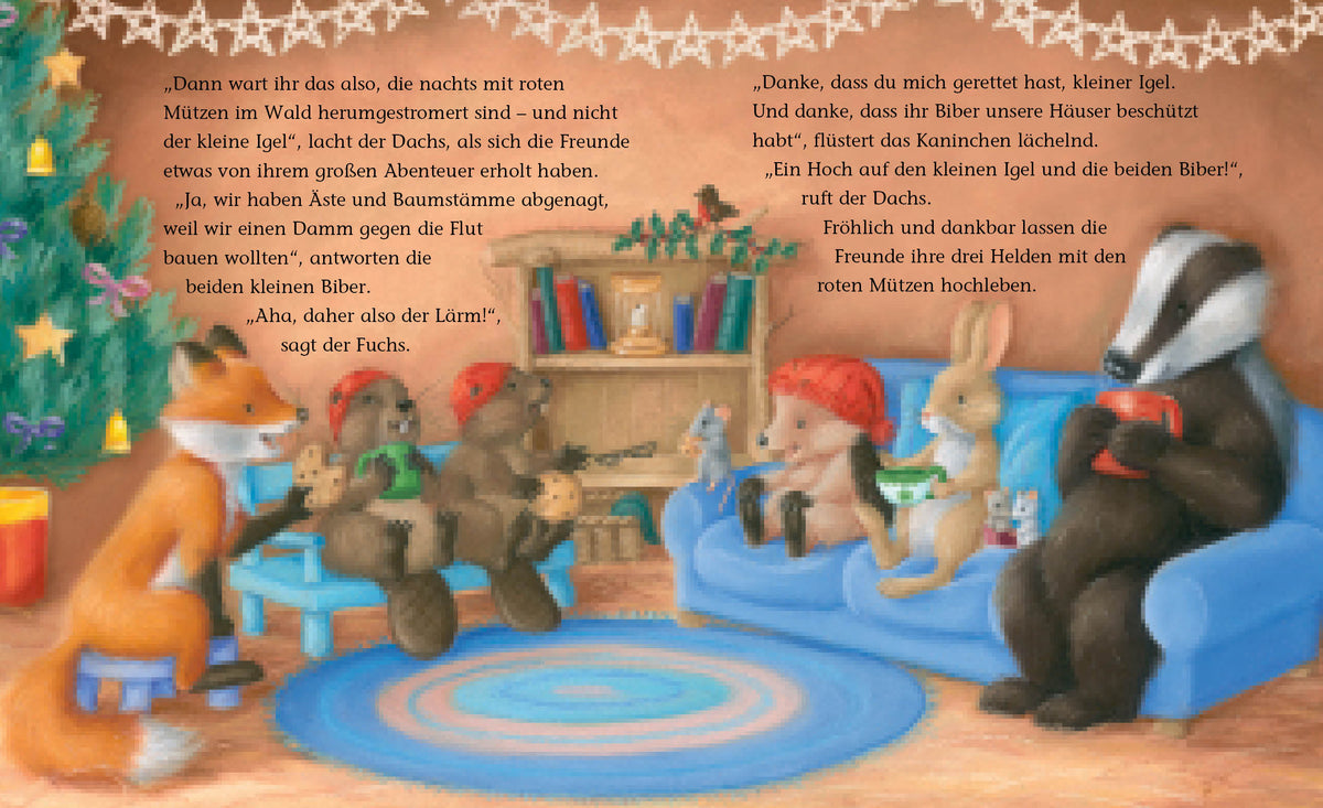 zum Titel Der kleine Igel und die geheimnisvollen roten Mützen
