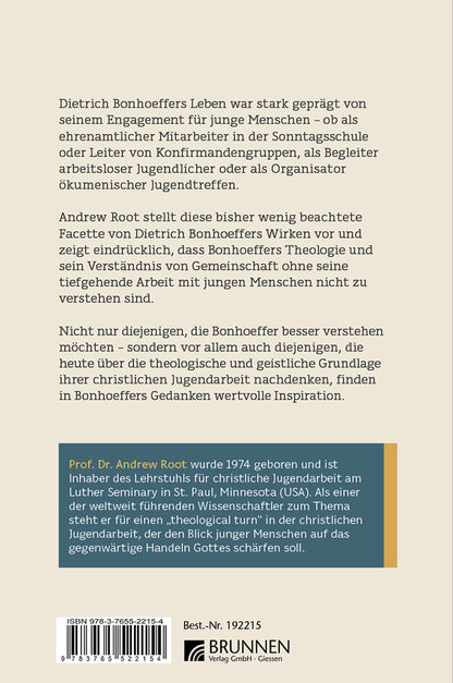 Backcover zum Titel Dietrich Bonhoeffer und die Jugendarbeit