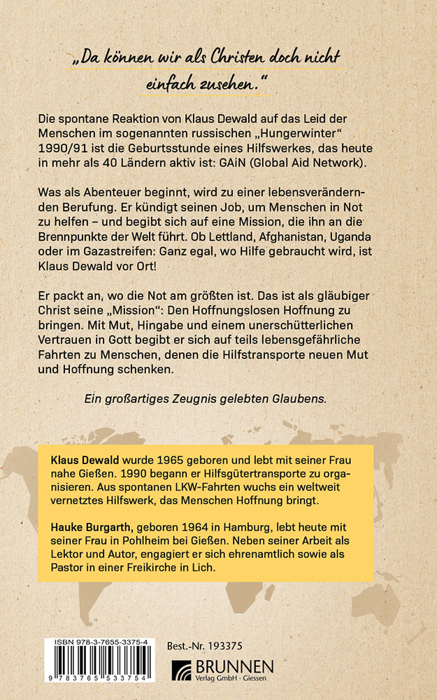 Backcover zum Titel Ein Mann. Ein Leben. Ein Auftrag.