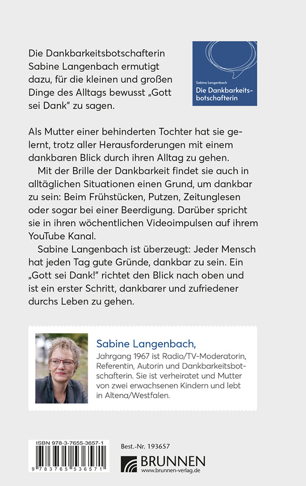 Backcover zum Titel Dankbar? Am liebsten immer!