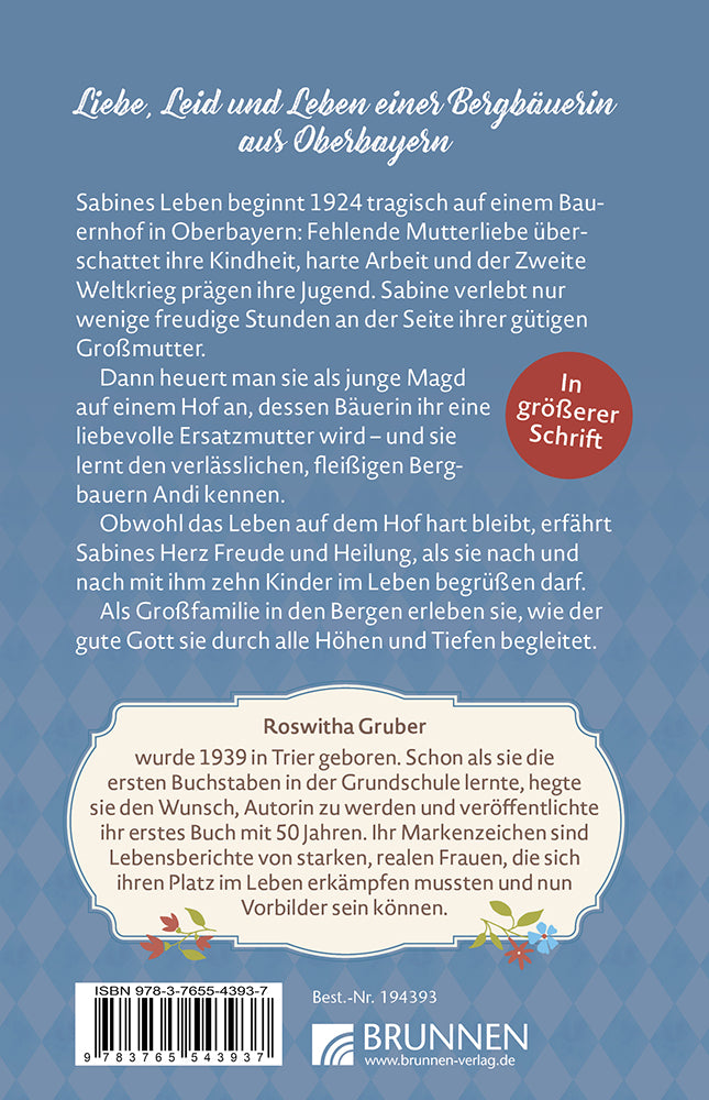 Backcover zum Titel Erinnerungen einer Bergbäuerin