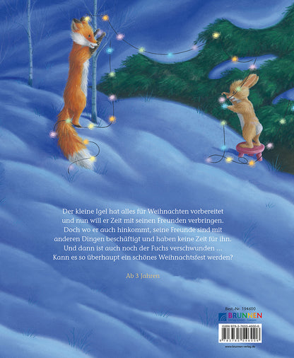 Backcover zum Titel Der kleine Igel und der turbulente Weihnachtstag
