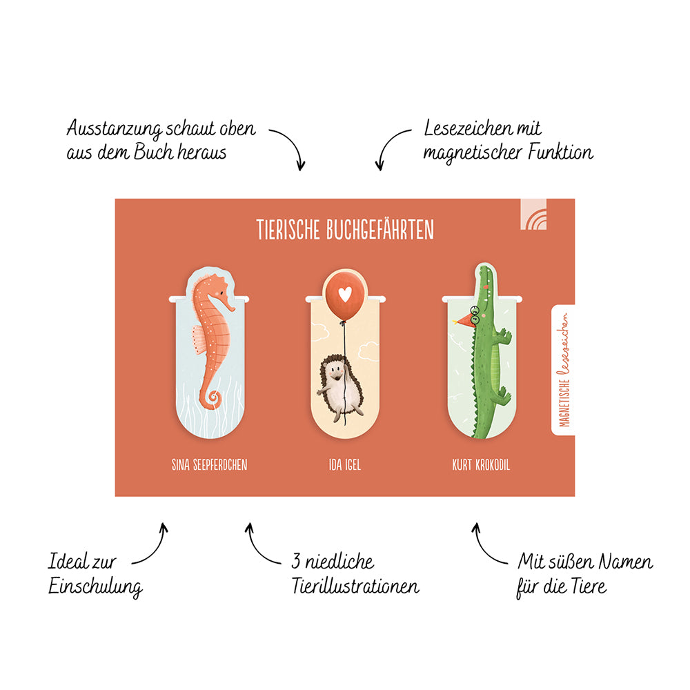  zum Titel Tierische Buchgefährten - Magnetische Lesezeichen