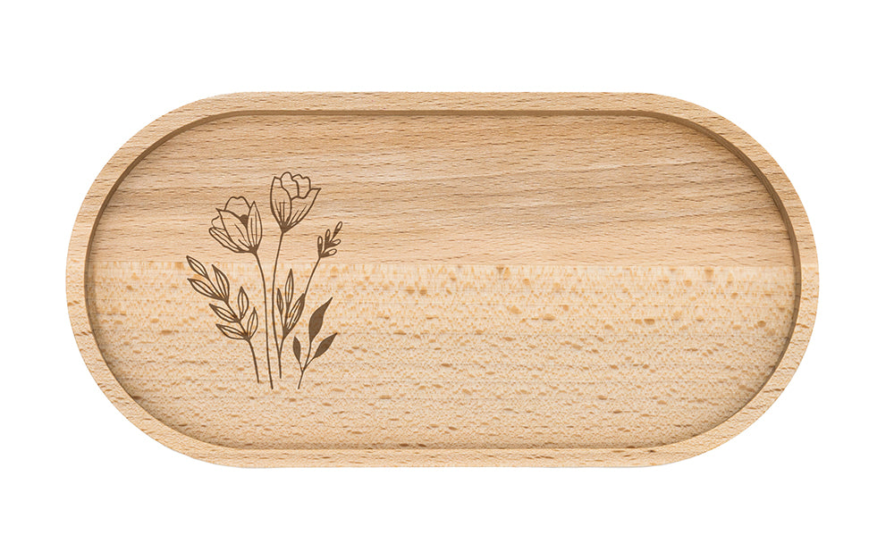  zum Titel Holztablett Blumen und Gräser