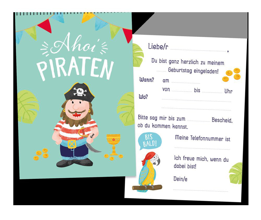 Frontcover zum Titel Kindergeburtstag Einladungen Pirat
