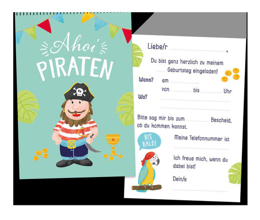 Frontcover zum Titel Kindergeburtstag Einladungen Pirat