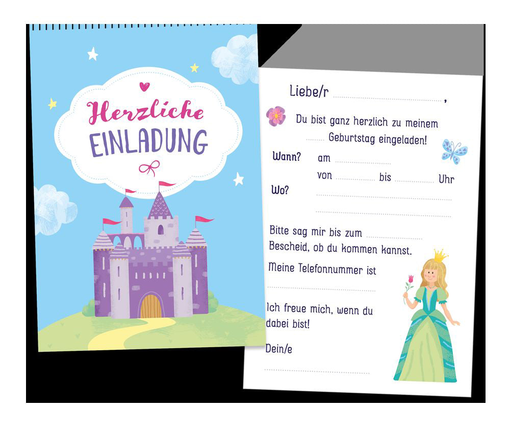 Frontcover zum Titel Kindergeburtstag Einladungen Prinzessin