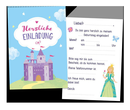 Frontcover zum Titel Kindergeburtstag Einladungen Prinzessin