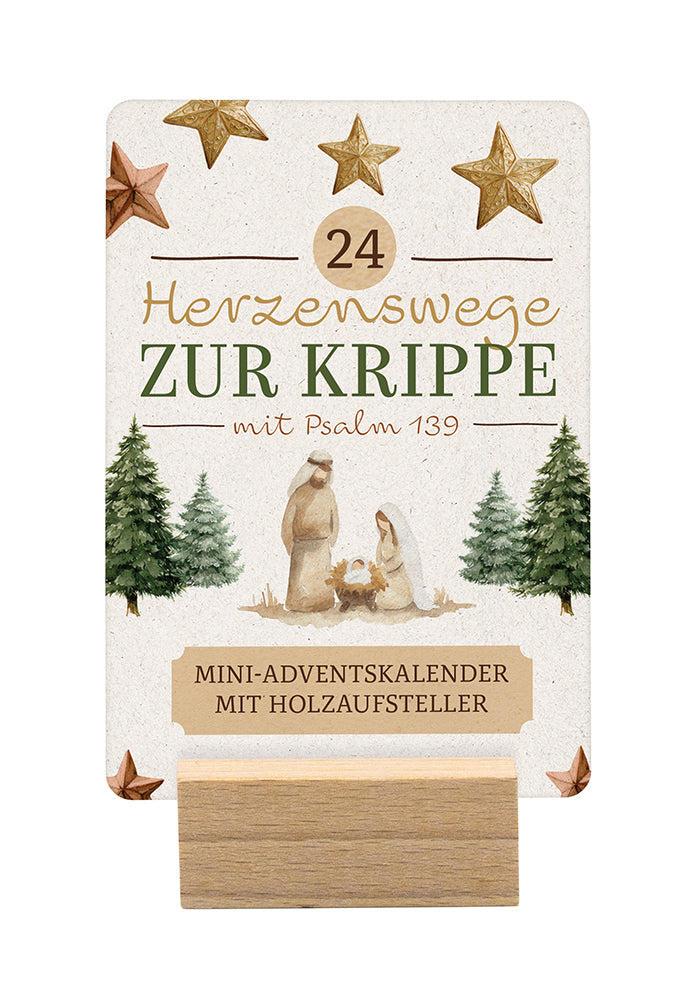 Frontcover zum Titel 24 Herzenswege zur Krippe mit Psalm 139 - Mini-Adventskalender