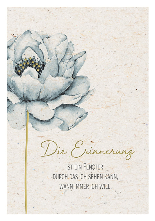 Frontcover zum Titel Die Erinnerung ist ein Fenster, durch das ich sehen kann, wann immer ich will